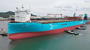 Ihre Jungfernfahrt wird die „Ane Maersk“ Anfang Februar mit grünem Methanol betankt absolvieren.