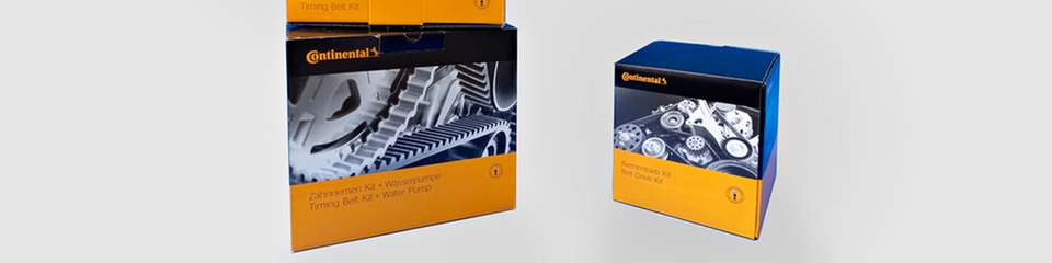 Das Gummi-Zahnriemen-Set von ContiTech links in der alten und rechts in der neuen optimierten Verpackung: Ein großer Unterschied, der viel bewirkt.
