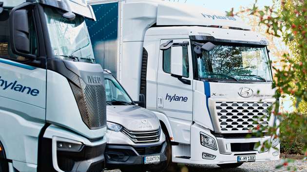 Rund 40 Wasserstofffahrzeuge von Hylane sind bislang auf den Straßen unterwegs.